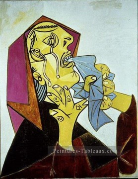 La Femme qui pleure avec mouchoir III 1937 cubisme Pablo Picasso Peinture à l'huile